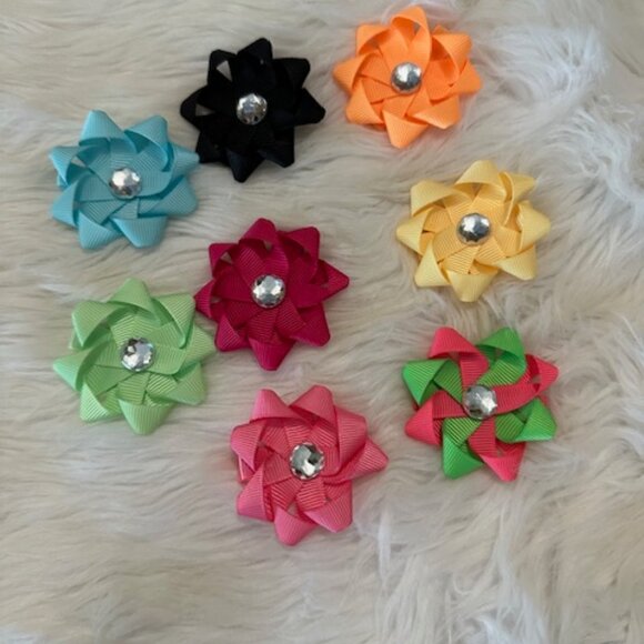 Bundle (8) of 3" Variety Ribbon Flower Bows    B8175 - Picture 1 of 2